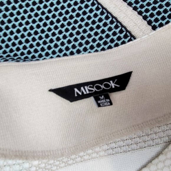 Misook White Knit Colorblock Stripe Open Front Cardigan Jacket Womens Size Med - Picture 3 of 4